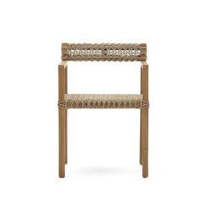 KAVE HOME Giverola stol, med armstöd - syntetiskt rotting och naturligt teak