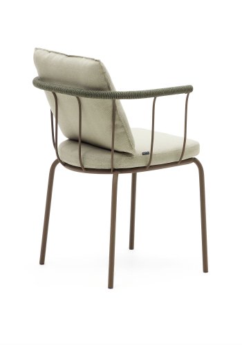 KAVE HOME Salguer hagestol, med beige puter - grnt tau og brunt stl