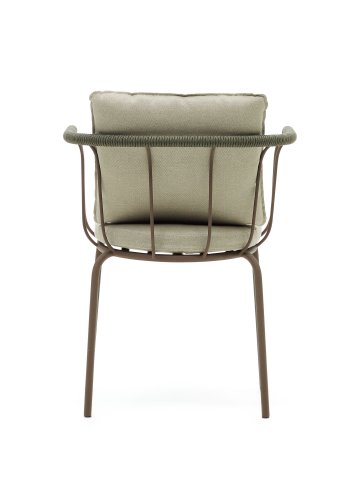 KAVE HOME Salguer hagestol, med beige puter - grnt tau og brunt stl