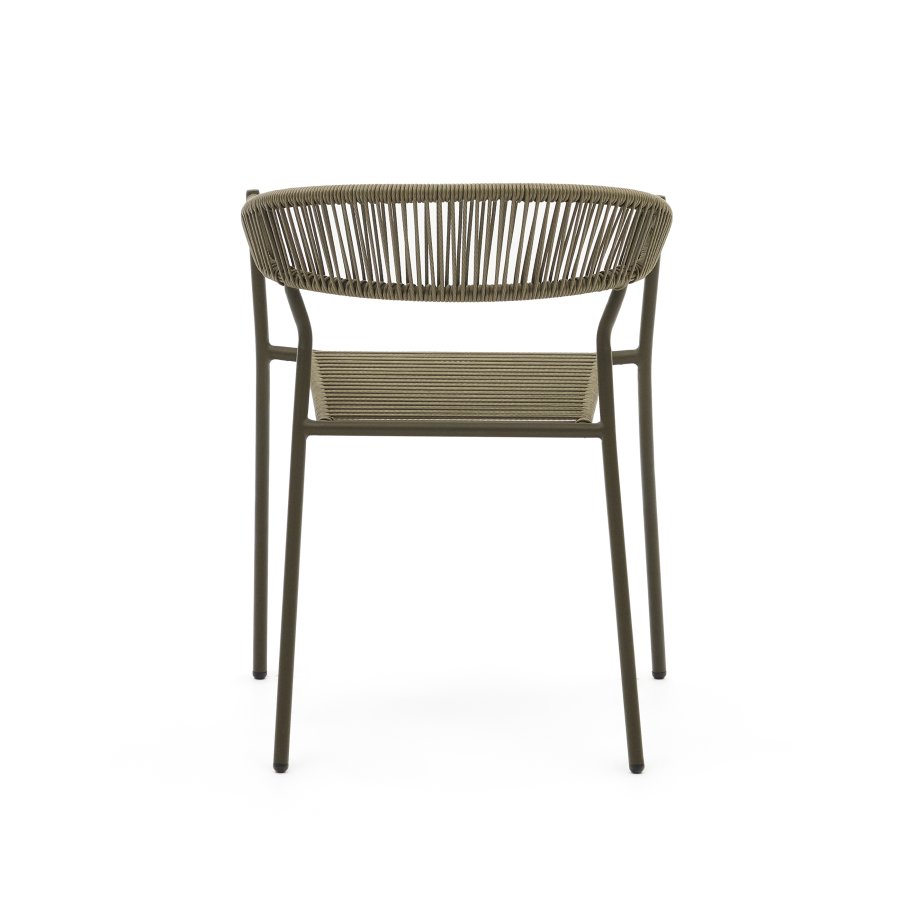 KAVE HOME Futadera hagestol, med armlener - grnn syntetisk flettet og grnt stl