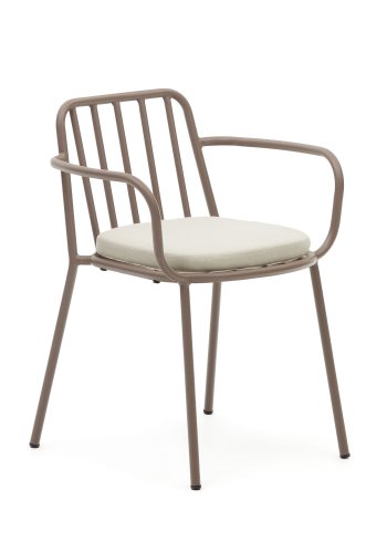 KAVE HOME Bramant spisebordsstol, m. armln og stofhynde - mauve stl