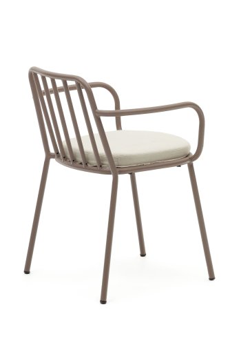 KAVE HOME Bramant spisebordsstol, m. armln og stofhynde - mauve stl