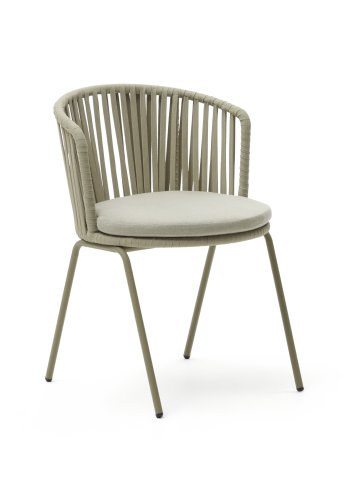 KAVE HOME Saconca hagestol, med pute - beige tau og stl
