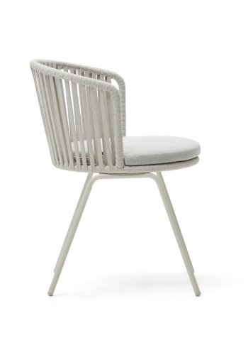 KAVE HOME Saconca hagestol, med pute - grtt tau og stl