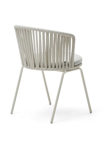 KAVE HOME Saconca hagestol, med pute - grtt tau og stl