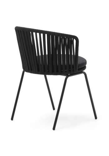 KAVE HOME Saconca hagestol, med pute - svart tau og stl