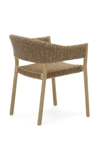KAVE HOME Pola hagestol, med armlener - naturlig syntetisk flettet og eukalyptustre