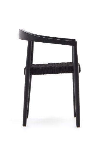 KAVE HOME Ydalia hagestol, m armlener, stabelbar - sort tau og sort teak