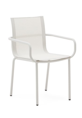 KAVE HOME Galdana hagestol, med armlener - stables - hvit aluminium