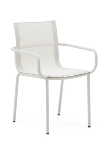 KAVE HOME Galdana hagestol, med armlener - stables - hvit aluminium