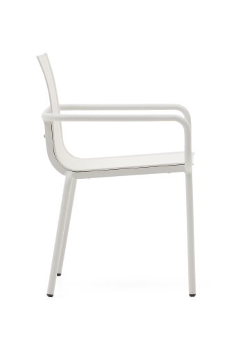 KAVE HOME Galdana hagestol, med armlener - stables - hvit aluminium