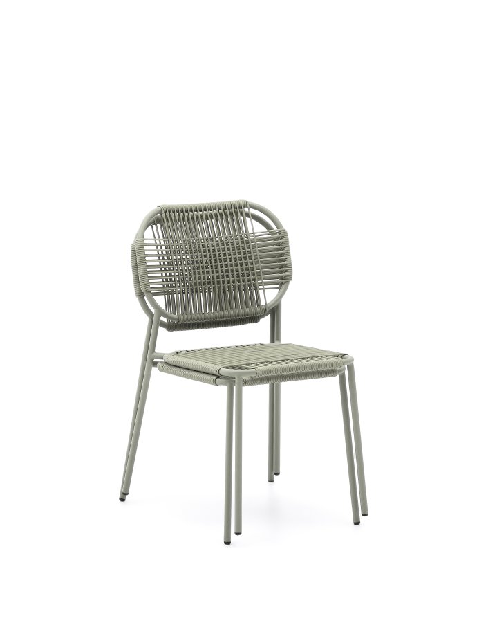 KAVE HOME Talaier stabelbar utestol laget av syntetisk tau og galvanisert turkis stl