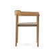 KAVE HOME Icaro hagestol, med armlener, stablebar - beige tau og naturlig teak