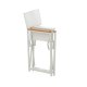 KAVE HOME Llado havestol, foldbar - natur teak og hvid stof/aluminium
