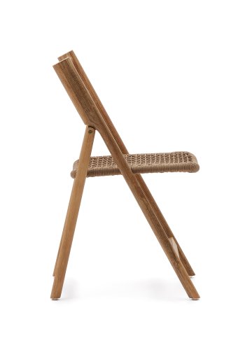 KAVE HOME Dandara hagestol, sammenleggbar - beige snor, akasietre og stlkonstruksjon