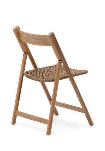 KAVE HOME Dandara hagestol, sammenleggbar - beige snor, akasietre og stlkonstruksjon