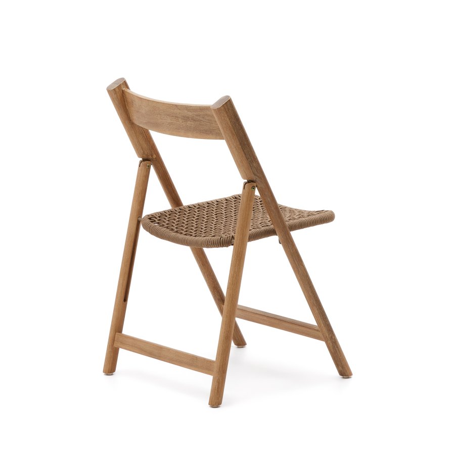 KAVE HOME Dandara hagestol, sammenleggbar - beige snor, akasietre og stlkonstruksjon