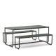 KAVE HOME Sotil hagesett, m. 2 benker og 1 bord - grnt stl (183x83) (sett med 3)