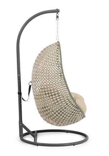 KAVE HOME Cira hengestol, med puter og mrkegr ramme - flerfarget polyrattan/rotting