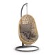 KAVE HOME Cira hengestol, med puter og mrkegr ramme - naturlig polyrattan/rotting