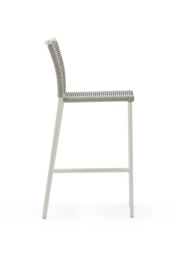 KAVE HOME Culip utendrs barkrakk, med ryggsttte og fotsttte, stablebar - tau og hvit aluminium