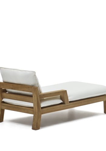 KAVE HOME Forcanera fluktstol, m. hvit pute - brun teak