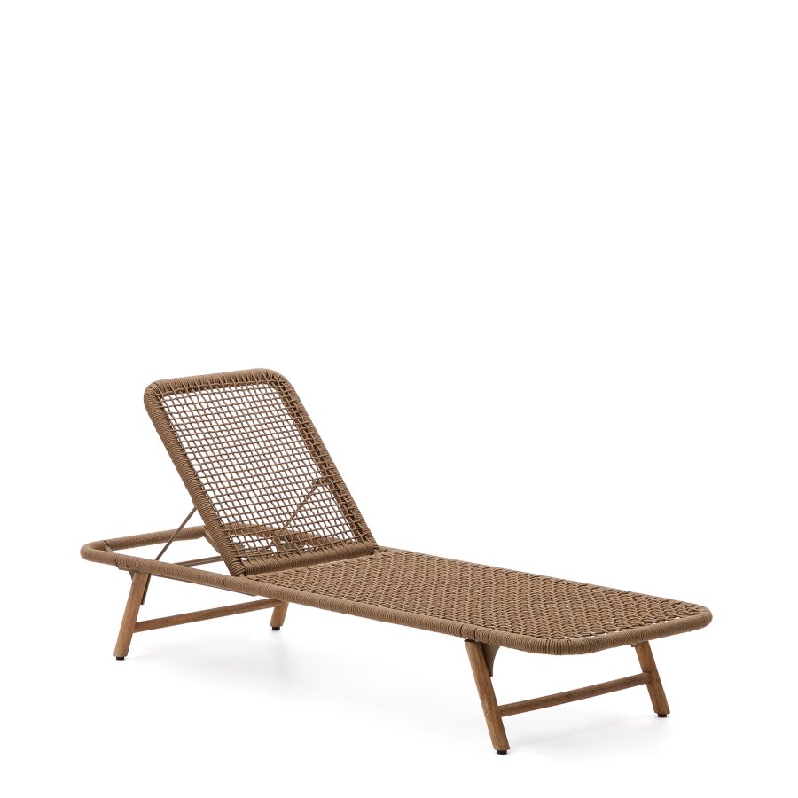 KAVE HOME Dandara fluktstol - beige streng, akasietre og stlkonstruksjon (195x63)