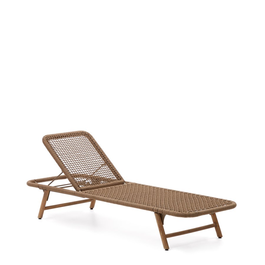 KAVE HOME Dandara fluktstol - beige streng, akasietre og stlkonstruksjon (195x63)