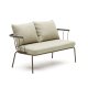 KAVE HOME Salguer hagesofa, med beige puter - grnt tau og brunt stl
