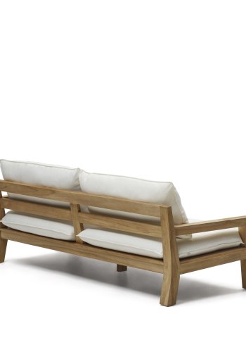 KAVE HOME Forcanera 3 pers. sofa, m. hvid hynde - brun teaktr