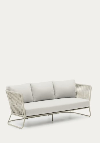 KAVE HOME Saconca utendrs 3-seters sofa i tau og grtt galvanisert stl 189 cm