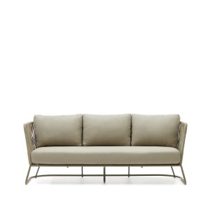 KAVE HOME Saconca 3 pers. udendrs sofa - grn reb og stl