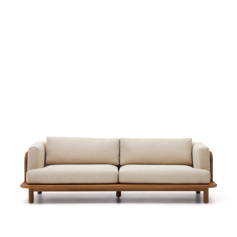 KAVE HOME Turqueta 3-sits soffa av massiv teak 230 cm FSC 100%.