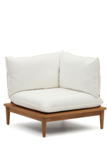 KAVE HOME Portitxol modulr utendrs hjrnelenestol, med puter - naturlig teak