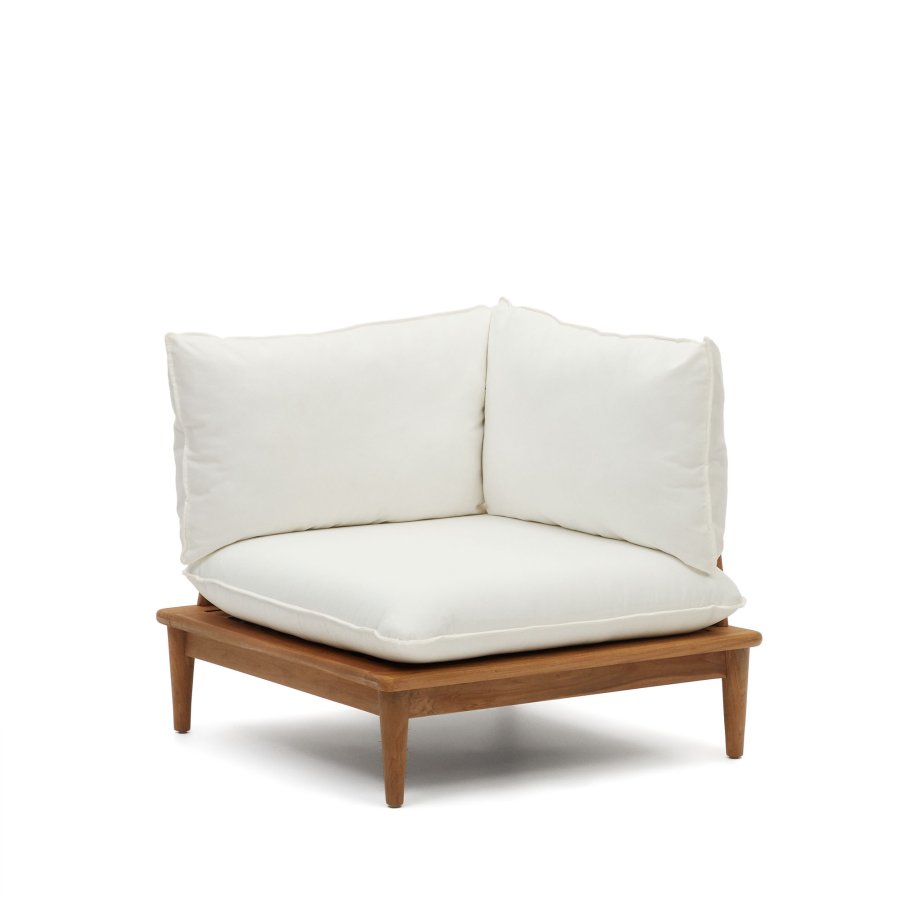 KAVE HOME Portitxol modulr utendrs hjrnelenestol, med puter - naturlig teak