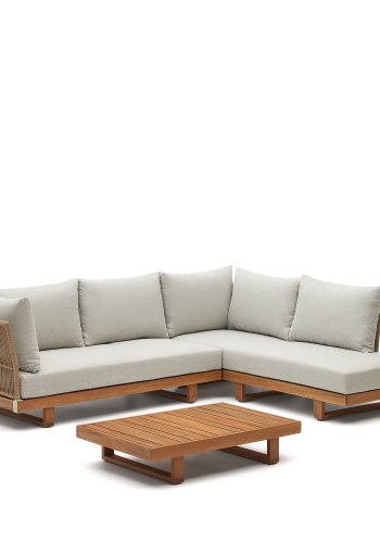 KAVE HOME Raco utendrs 5-manns hjrnesofa og salongbord - akasietre