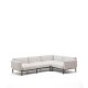 KAVE HOME Sorells modul 5-personers utendrs hjrnesofa - beige og grnn aluminium (276x191,5 cm)