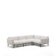 KAVE HOME Sorells modul 5-personers utendrs hjrnesofa - beige og grnn aluminium (276x191,5 cm)