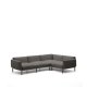 KAVE HOME Sorells modul 5-manns utendrs hjrnesofa - gr og gr aluminium (276x191,5cm)
