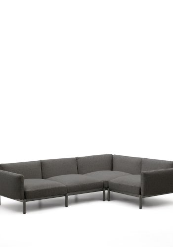 KAVE HOME Sorells modul 5-manns utendrs hjrnesofa - gr og gr aluminium (276x191,5cm)