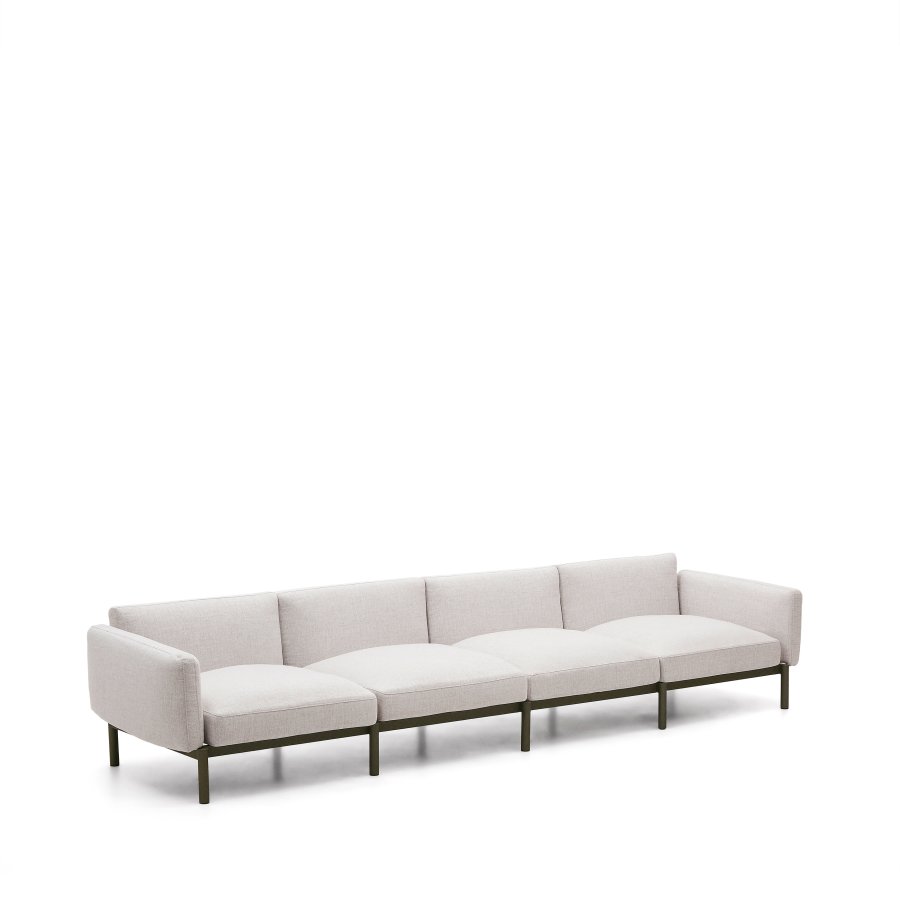 KAVE HOME Sorells utendrs 4-personers modulsofa - grnn aluminium (370cm)