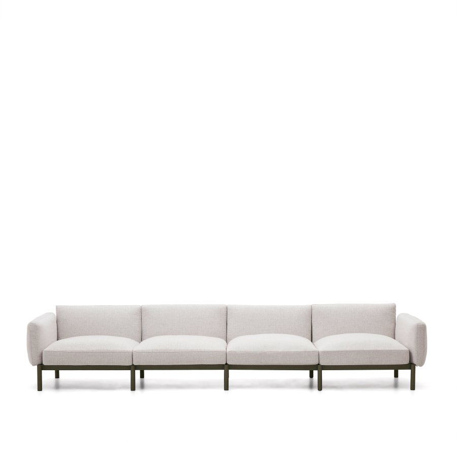 KAVE HOME Sorells utendrs 4-personers modulsofa - grnn aluminium (370cm)