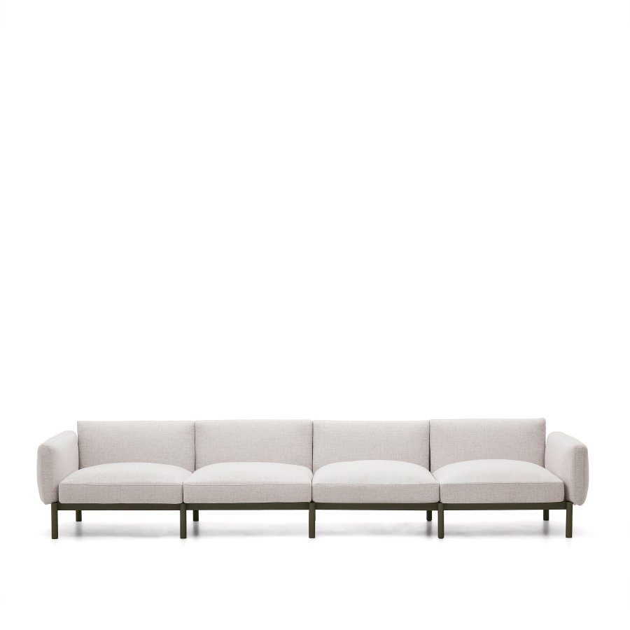 KAVE HOME Sorells utendrs 4-personers modulsofa - grnn aluminium (370cm)