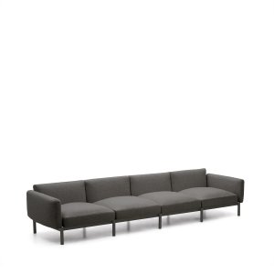 KAVE HOME Sorells udendrs 4 pers. modul sofa - gr aluminium (370cm)