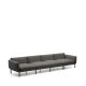 KAVE HOME Sorells utendrs 4-personers modulsofa - gr aluminium (370 cm)