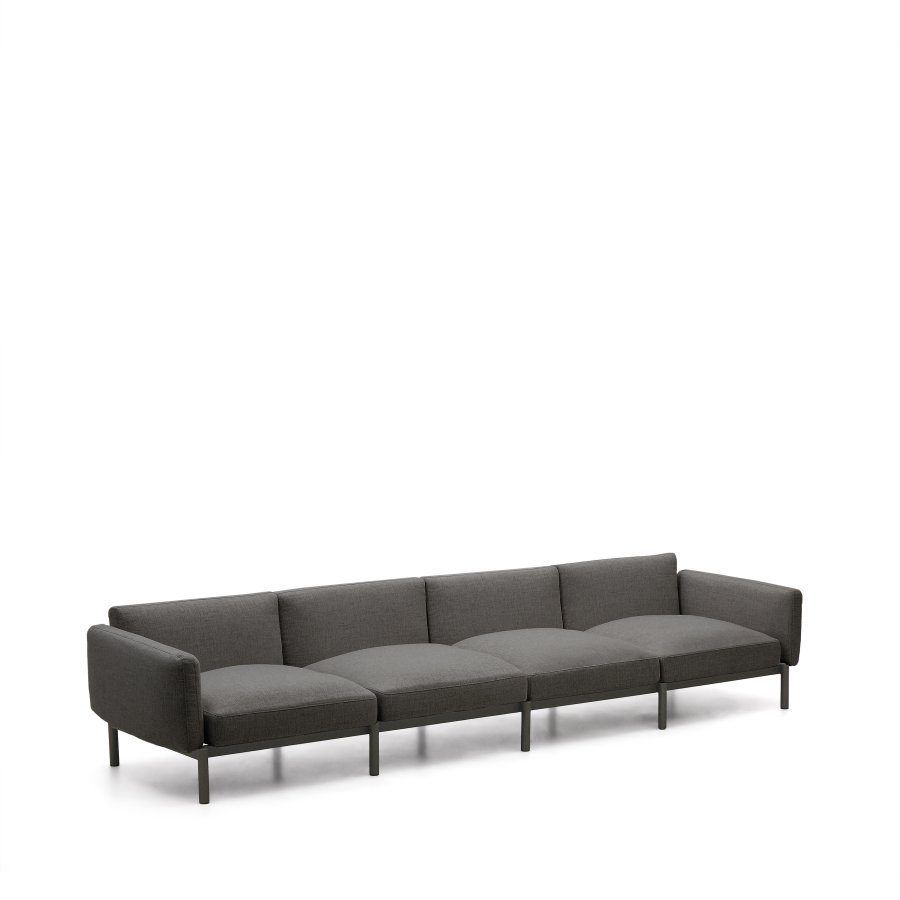 KAVE HOME Sorells utendrs 4-personers modulsofa - gr aluminium (370 cm)