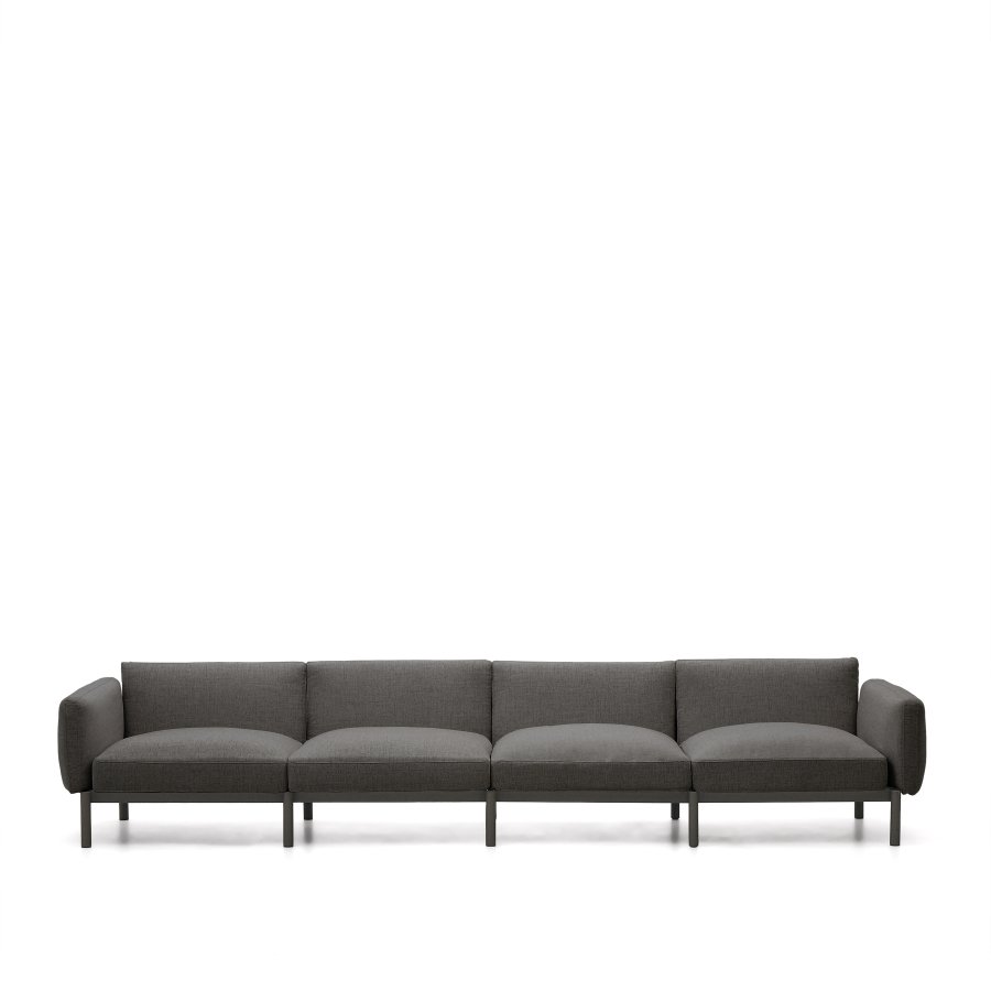 KAVE HOME Sorells utendrs 4-personers modulsofa - gr aluminium (370 cm)