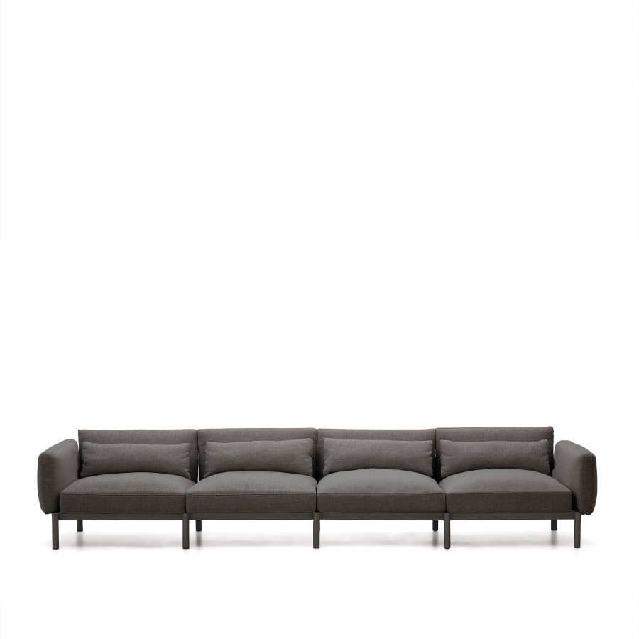 KAVE HOME Sorells utendrs 4-personers modulsofa - gr aluminium (370 cm)