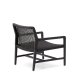 KAVE HOME Sabolla utendrs lenestol, med armlener - sort syntetisk flettet og svart teak