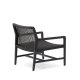 KAVE HOME Sabolla utendrs lenestol, med armlener - sort syntetisk flettet og svart teak